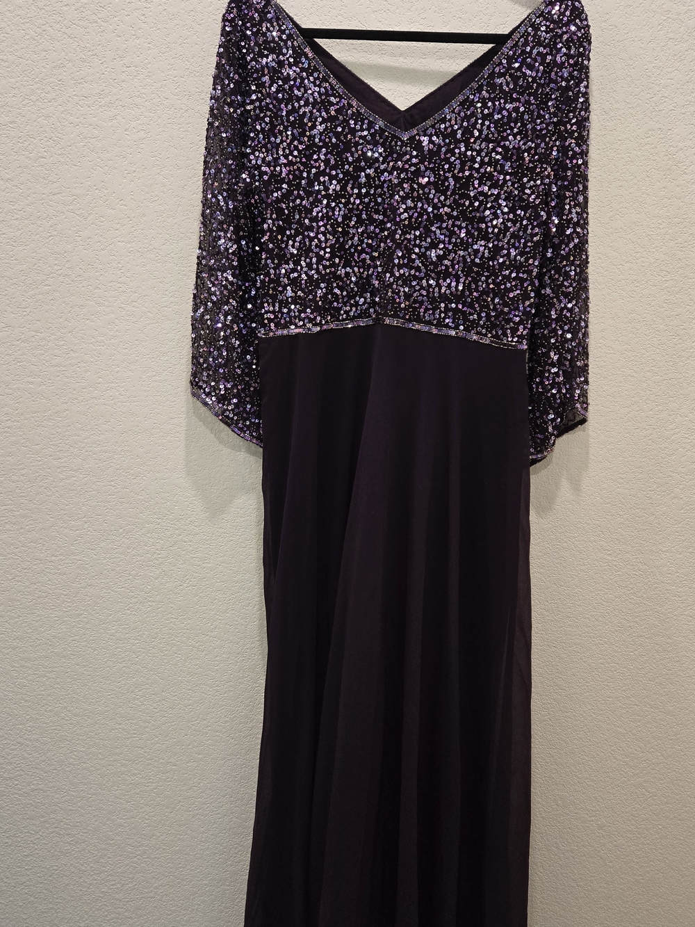 J Kara Purple Sequin Bodice Evening Gown